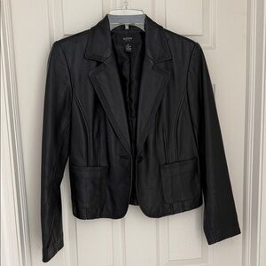 Alfani Women's Classic Black Leather Blazer